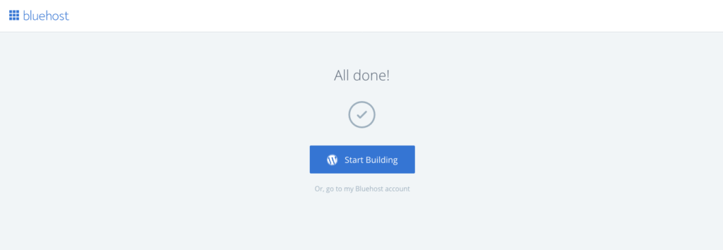 Bluehost pick theme done