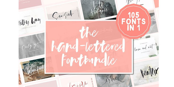 105-in-1-Hand-Lettered-Font-Bundle