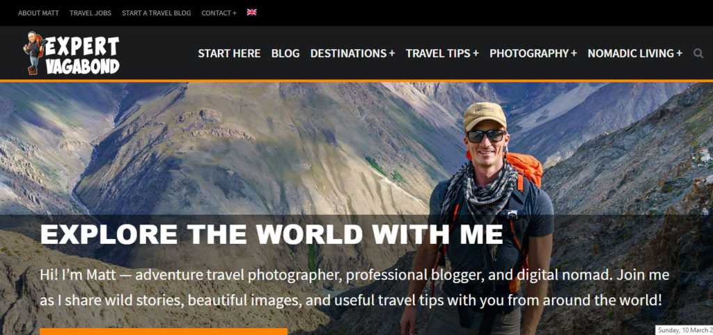 Expert Vagabong blogger that make money from travel blog niche