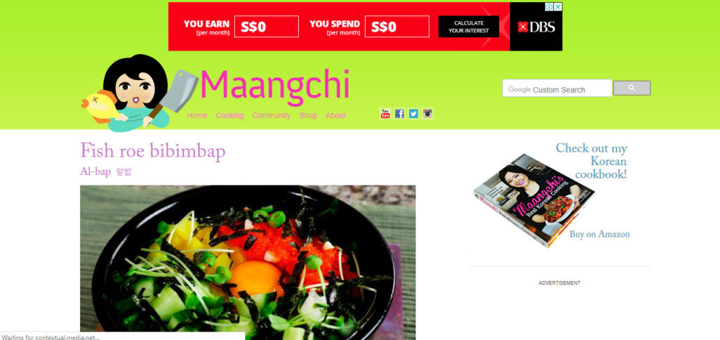 Maangchi blogger that make money in Food Blog Niche