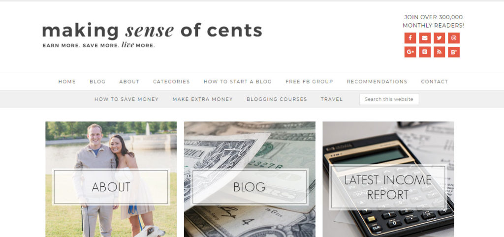Making sense of cents Blogger that make money from personal finance blog niche
