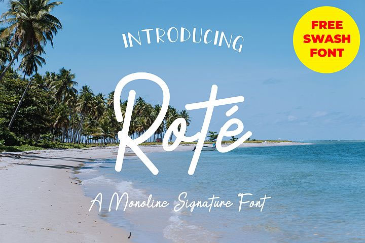 free commercial fonts: Rote signature font