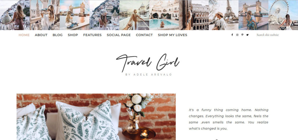 Travel girl primier web theme